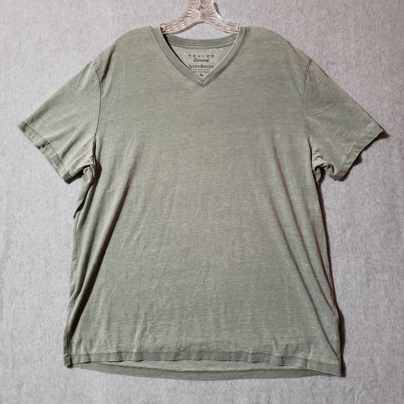 🚫SOLD🚫lucky brand venice burnout V neck t shirt mens size XL gray - Picture 1 of 6